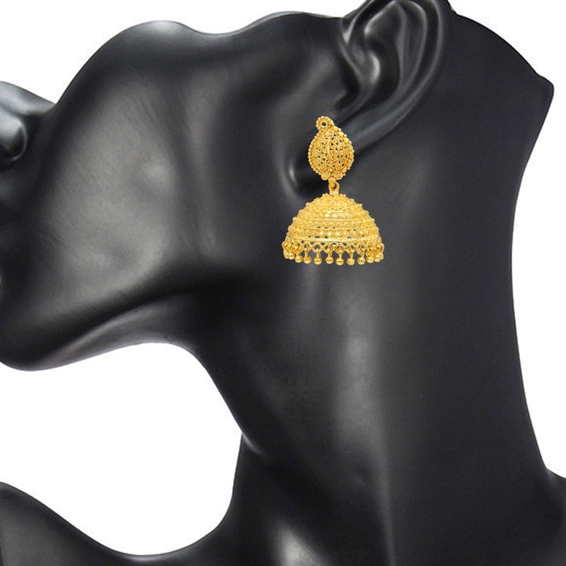 Bodha Gold Plated Big Size Jhumkas for Women (SJ_1111) - Image 3
